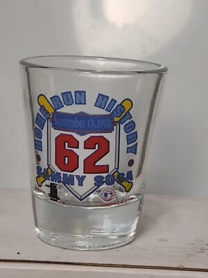 62 Sammy Sosa Shot Glass 13 de septiembre de 1998 NUEVO jonrón Foto 1 de 4