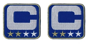 2 x Captain C ฺAzul (2 Estrella Dorada) Hierro en Parche Bordado para Chaqueta Jean P84 - Imagen 1 de 5