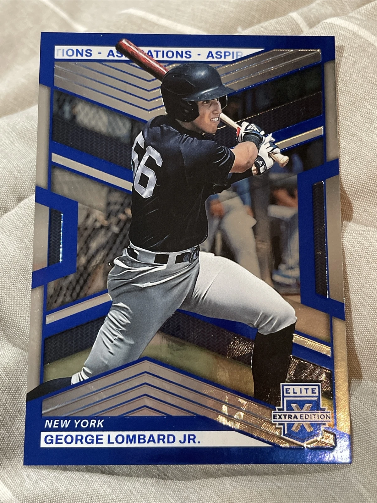 2023 Elite Extra Edition GEORGE LOMBARD JR. Aspirations Blue 305/349 #6 YANKEES