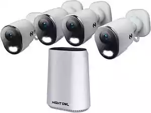 Night Owl 8-Ch, 4-Camera Indoor/Outdoor Plug-In Wi-Fi IP 4K 64GB Security System - Picture 1 of 13