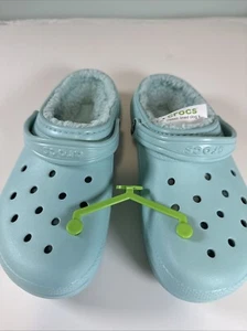 Crocs Big Kids Classic Lined Clogs Size J5 Pure Water Light Blue - Picture 1 of 11
