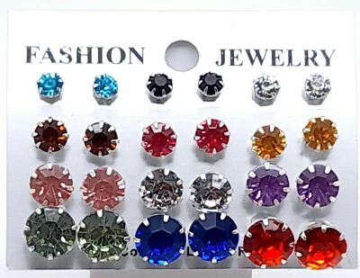 MULTI PACK OF 12 PAIRS STUD VINTAGE MIX STYLE FASHION JEWELRY EARRINGS #45 - Image 1 of 2