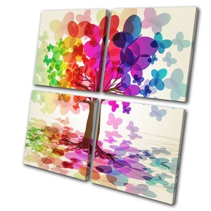 Abstract Colourful Nature Trees MULTI CANVAS WALL ART Picture Print VA - Picture 1 of 1