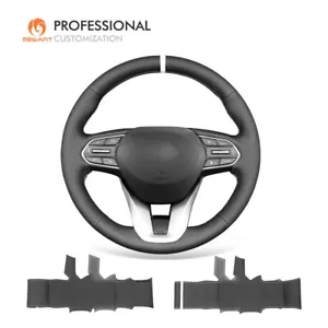 MEWANT Black Genuine Leather Steering Wheel Cover for Hyundai Santa Fe Palisade - Bild 1 von 12