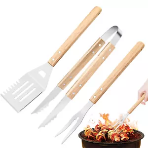 3 Pieces Stainless Steel BBQ Accessories Set Barbecue Cook Accessories - Picture 1 of 10