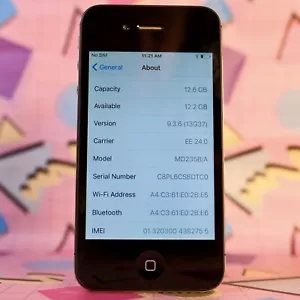 Apple iPhone 4s Black 16GB (02/ Tesco/ Giffgaff) Very Good Condition - Picture 1 of 9