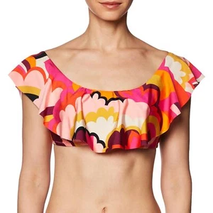 Trina Turk Women's Standard Fan Faire Ruffle Bandeau Bikini Top-Swimwear - Picture 1 of 3