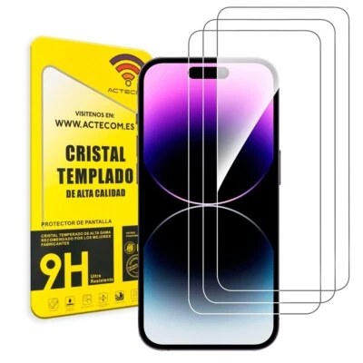 PACK 3 PROTECTORES PANTALLA CRISTAL PARA IPHONE 8 X XR 12 13 14 15 16 TEMPLADO - Imagen 1 de 4