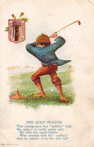 The Golf Player Caricature Humor Postcard Golfer Course Edward Stern & Co. - Picture 1 of 5