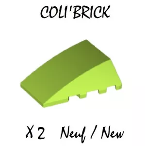 Lego 47753 - 2x Capot / Wedge 4x4 no top studs - Lime - NEW NEUF - Picture 1 of 1