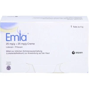 EMLA 25 mg/g + 25 mg/g Creme + 2 Tegaderm Pfl. 5 g PZN 13231250 - Bild 1 von 3