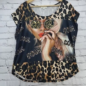 Love J Plus Sz 2X Top Leopard Print COOL  - Picture 1 of 11