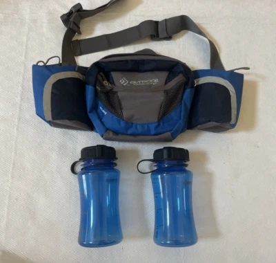 Outdoor  Products Mojave 8.0 Hydration Waist Fanny Pack Hiking Bottles Blue/Gray - Image 1 of 4