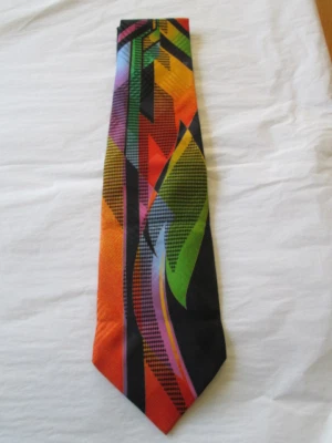 Vitaliano Pancaldi unworn SILK Tie BRILLIANT Print BOLD COLORS handmade Italy - image 1 of 4