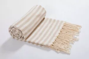 Luxus Strandtuch türkische Baumwolle weich handgefertigt türkisches Handtuch Stranddecke - Bild 1 von 8