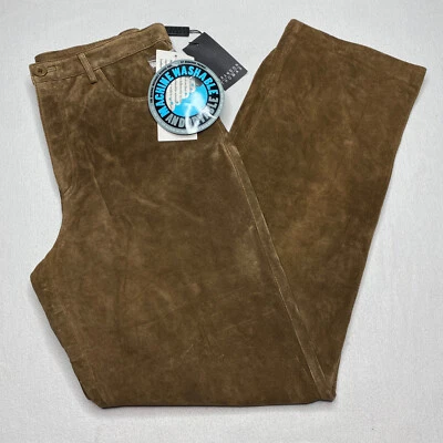 Брюки женские Brandon Thomas размер 6 коричневые кожаные прямые штанины машинная стирка НОВЫЕ - Изображение 1 из 4
