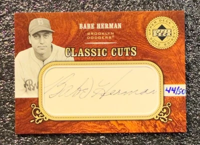 Upper Deck Classics 2005 - corte Babe Herman automático/50 raro SP #4 Foto 1 de 2