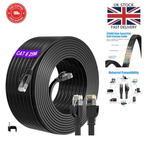 25m Cat 6 LAN Cable - Weatherproof, UV Resistant, High-Speed Ethernet for Gamers - Picture 1 of 13