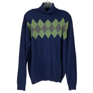 Metropolitan View 100% Cashmere Argyle Sweater Mens Size L Preppy Academia - Picture 1 of 7
