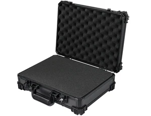 Transportkoffer mit Rasterschaumstoff Universalkoffer HMF 39 x 29 x 12 cm Schwar - Bild 1 von 8