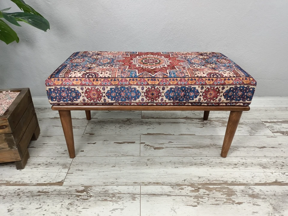 Meditation seat, Piano bench, Hallway organizer,Entry bench, Cushioned bench - Image 1 of 4