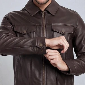 Sexy New Biker Mens Real Leather Jacket MOTO In All Sizes Black Friday Sale - Picture 1 of 6
