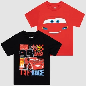 Disney Cars T-Shirt 2 Pack | Lightning McQueen Tshirt Pack Of 2 | Boys T Shirt - Picture 1 of 11