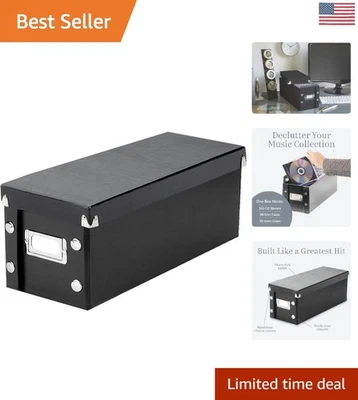 Caja de almacenamiento de CD con cierre a presión - Elegante organizador para colecciones de música de hasta 165 Foto 1 de 4