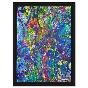 Wyland Framed Original Watercolor Painting Hand Signed Abstract Art - Picture 1 of 3