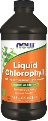 NOW Supplements Clorofila Líquida, Desodorante Interno Super Concentrado 16 OZ Foto 1 de 4