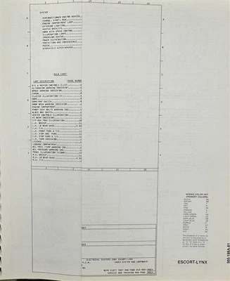 Diagrama De Cableado OEM Eléctrico De 1981 Ford Escort Y Mercury Lynx Esquema 81 - Imagen 1 de 4