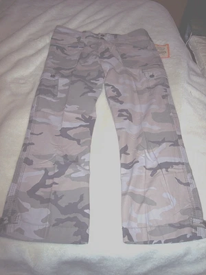 Womens Camo Pants Cargo Pockets Vintage Camo Look Sz 12 Pre-Washed Discontinued - Image 1 of 4
