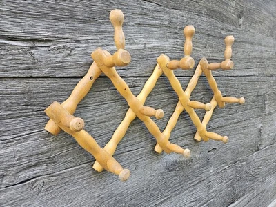 Vintage Wooden Accordion Coat Rack – 10 Pegs, Expandable Wall Hooks, 1970s - Image 1 of 4
