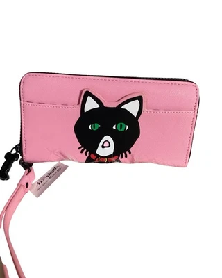 Cartera Continental Marc Tetro Rosa Negra Blanca Gatito Gato Muñequera Diseño Raro 01 Foto 1 de 4