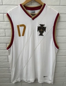 Vintage Nike Portugal Football Vest Train Shirt Soccer Mens White Jersey Sz XL - Picture 1 of 15