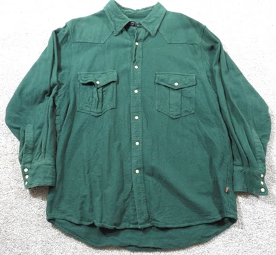 Camisa De Colección Moose Creek Para Hombres XL Verde Gamuza Tela Franela Abotonada Foto 1 de 4
