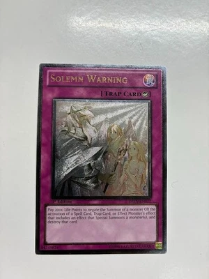 USA Seller Yugioh Solemn Warning DREV-EN077 Ultimate Rare 1st Editon NM - Image 1 of 4