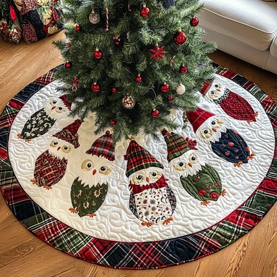 Holly Hoots Christmas Quilted Tree Skirt - Image 1 of 4