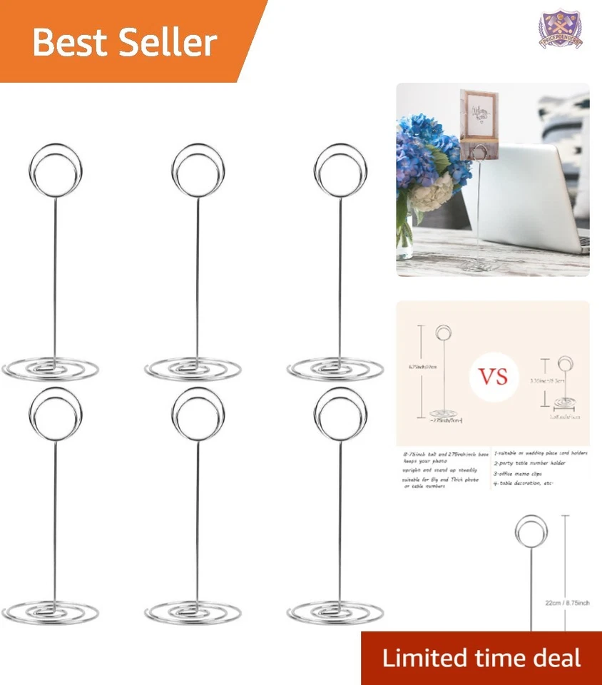 10 Memo Holders Pack 8.75 Inch Tall Table Number Place Card Picture Wire Photo