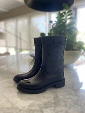 Louis Vuitton Women's 36 Black Rubber Rainboots Tall Rain Boots 9L1221 –  Bagriculture