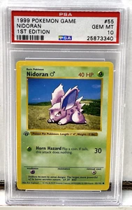 1999 Pokemon Base Set Shadowless 1st Edition Nidoran #55 PSA 10 English GEM MINT - Picture 1 of 2
