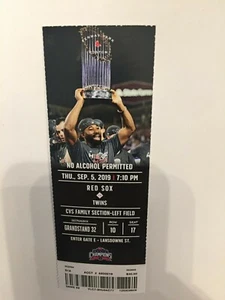 BOSTON RED SOX VS MINNESOTA TWINS, SEPTEMBER 5,2019 TICKET STUB - Picture 1 of 1