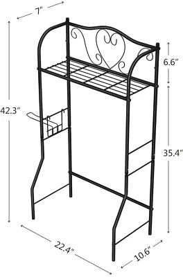 Estante de baño de metal ahorro de espacio, organizador de baño sobre inodoro, sobre inodoro... Foto 1 de 4