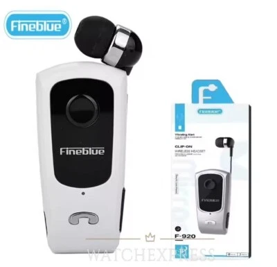 FINEBLUE AURICOLARE CUFFIE BLUETOOTH RETRATTILE WIRELESS CLIP VIBRAZIONE IOS ANDROID F920