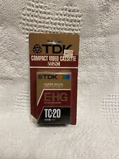 TDK  E-HG TC-20 VHS-C Extra High Grade Camcorder Blank Tapes Lot of 2