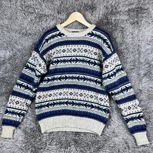 Suéter Woolrich Vintage Mezcla de Lana Hombres Pullover Grande Geométrico Cálido Crew - Imagen 1 de 12