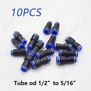 10pcs pneumatic reducing couplings 1/2" to 5/16" OD air push-in joint converters - Picture 1 of 6