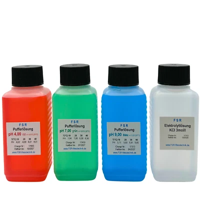 FSRTOP Juego de líquido de calibración de pH pH 4 pH 7 pH9 KCL solución de calibración de 100 ml cada una solución de calibración