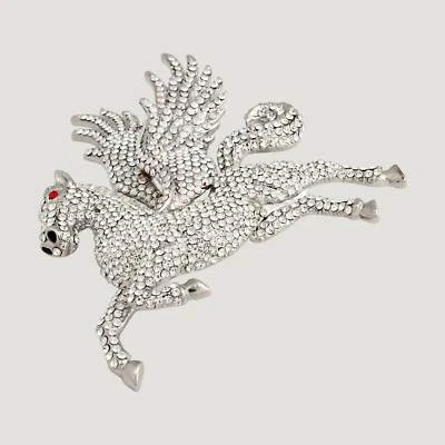 Butler Wilson Winged Pegasus Clear AB Crystal Brooch Collectors Item New  - Image 1 of 2
