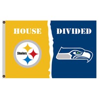 Pittsburgh Steelers vs Seattle Seahawks House Divided Flag 3x5 ft NFL  Banner